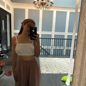 Wilfred White Frill Crop Top